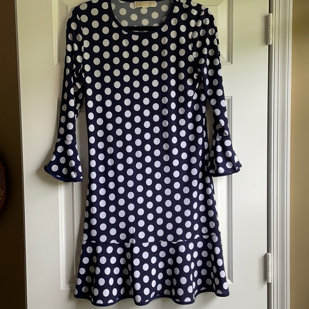 Michael Kors Polka Dot Bell Sleeve Dress